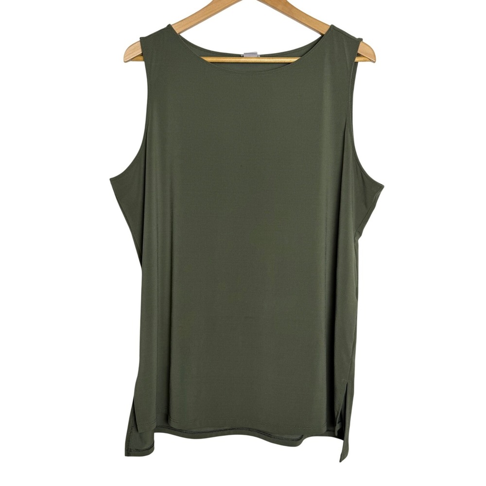Chico's Cardigan Set Womens 3 16/18 Travelers Olive Green Open Front EUC - Picture 3 of 7
